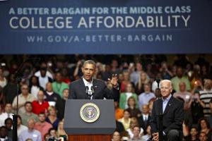 Obama And Biden Discuss Higher Education At Lackawanna College In PA