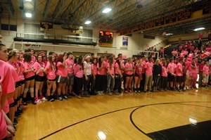 JTHS held its annual Pink Heals volleyball game on October 1. Photo courtesy of jths.org. 