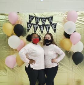 Pictured above are co-captains Aniya Davis (left) and Julianna Byrne (right) of the Joliet West Speech Team. The senior pair made it all the way to the IHSA Speech State Final for their Humorous Duet Acting performance. 